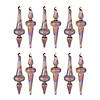 Purple Irredescent Drop Ornament (Set Of 12) 6"H Glass Image 4