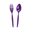Purple Plastic Fork &amp; Spoon Cutlery Set - 16 Ct. Image 1