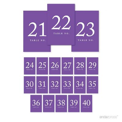 Purple Table Numbers 21 40 Image 1