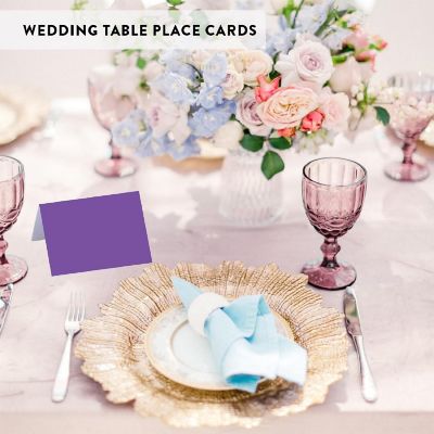 Purple Table Tent Place Cards 20-Pack Image 3
