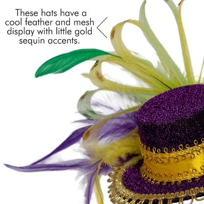 Purple Top Hat Headband - Mardi Gras Mini Hat Dress Up Hair Costume Accessories Head Band for Women and Children Image 3
