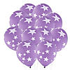 Purple with White Stars 11" Latex Balloons &#8211; 24 Pc. Image 1