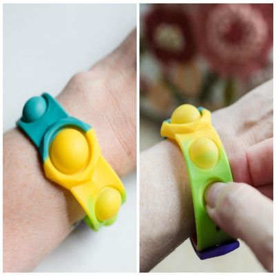 Push Pop Fidget Toy 6-Button Bracelet  Rainbow Image 2