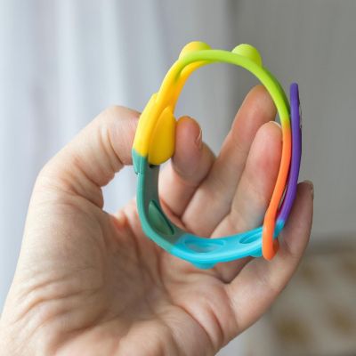 Push Pop Fidget Toy 6-Button Bracelet  Rainbow Image 3