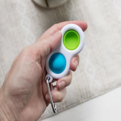 Push Pop Toy 2-Button Keychain  Blue/Green Image 2