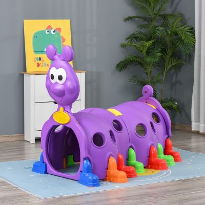 Qaba Caterpillar Climbing Tunnel for Kids Climb N Crawl Toy Indoor and Outdoor Toddler Play Structure for 3 6 Years Old Purple Image 2