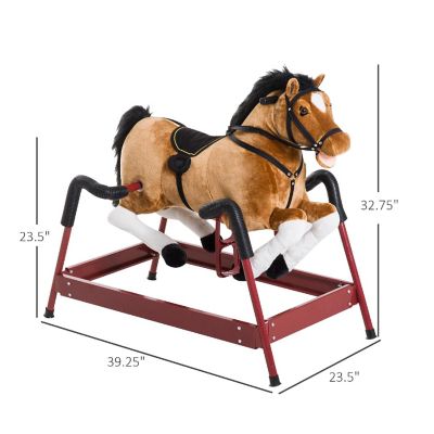 Qaba Durable Plush Spring Horse Bouncing Rocker W/ Sounds Image 2