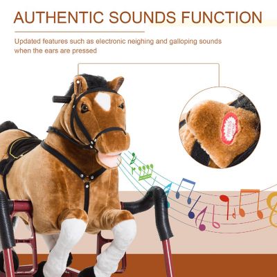 Qaba Durable Plush Spring Horse Bouncing Rocker W/ Sounds Image 3