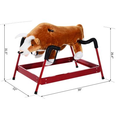 Qaba Spring Rocking Horse Rodeo Bull with Sounds 3yrs+ Image 2