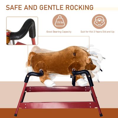 Qaba Spring Rocking Horse Rodeo Bull with Sounds 3yrs+ Image 3