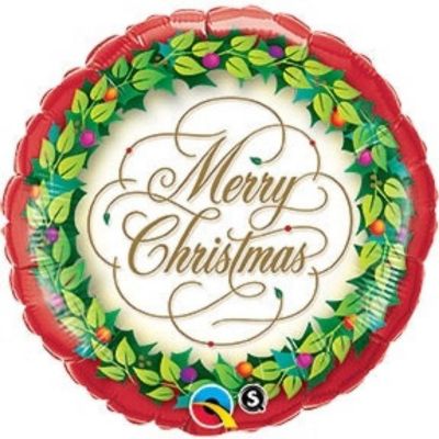 Qualatex - 18" - Multicolour - Christmas Wreath Foil Balloon Image 1
