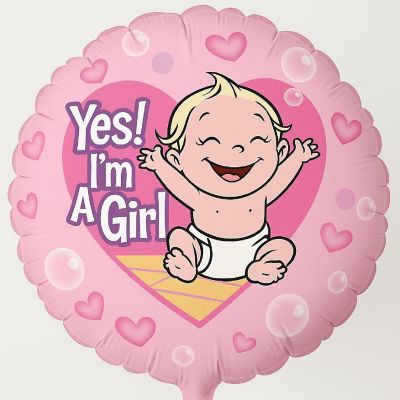 Qualatex - 18" - Pink - Round Foil Balloon Image 2