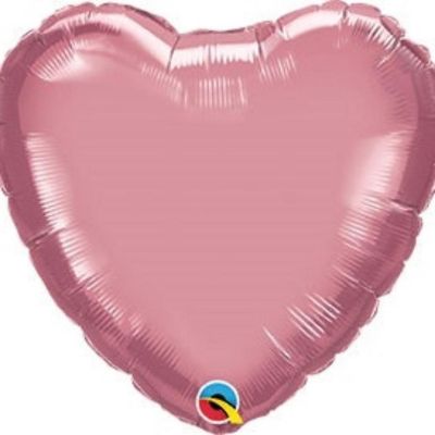 Qualatex - 18" - Rose Gold - Chrome Heart Foil Balloons Image 1