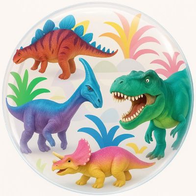 Qualatex - 22" - Colorful Dinosaurs Bubble Balloon Image 1