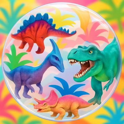Qualatex - 22" - Colorful Dinosaurs Bubble Balloon Image 2
