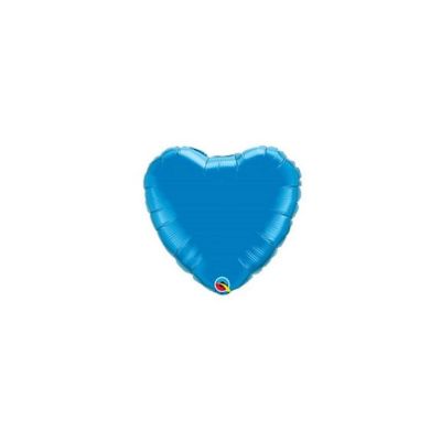 Qualatex - 4" - Blue - Sapphire Heart Foil Balloons Image 1