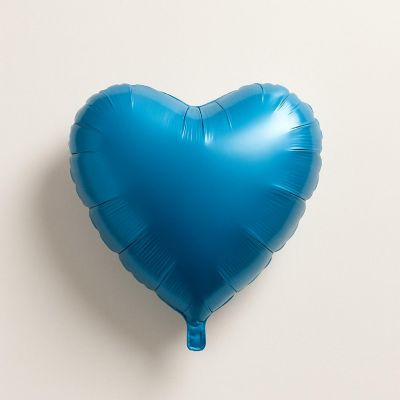 Qualatex - 4" - Blue - Sapphire Heart Foil Balloons Image 1