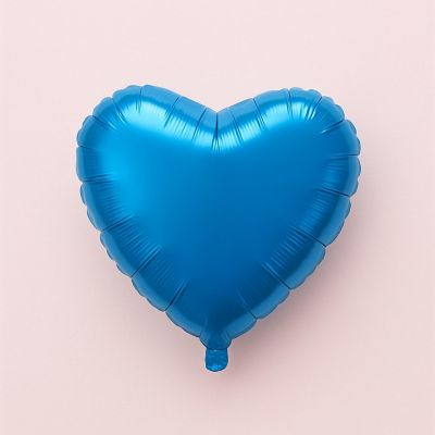 Qualatex - 4" - Blue - Sapphire Heart Foil Balloons Image 2