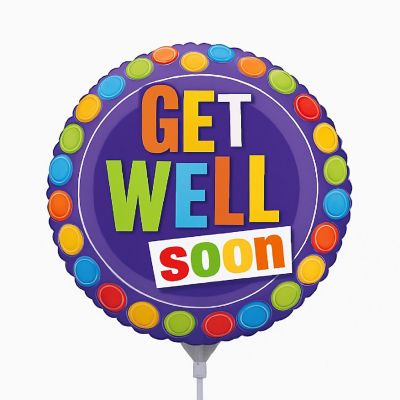 Qualatex - 9" - Multicolor - Get Well Soon Foil Balloons Image 2