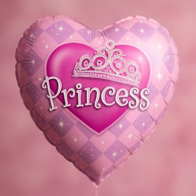 Qualatex - 9" - Pink Princess Foil Balloons Image 1