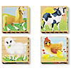 Quercetti Mix-N-Match Wood Puzzle, Baby Farm Animals Image 1