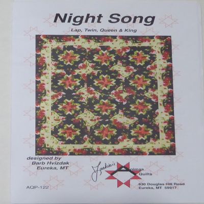 Quilt Kit Night Song Rose Quilt 54x68 Pattern Fabric Top Binding Animas Quilts Image 1
