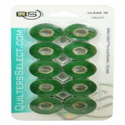 Quilters Select 0206 Wreath Green Prewound Bobbins for Class 15 Sewing Machines Image 1