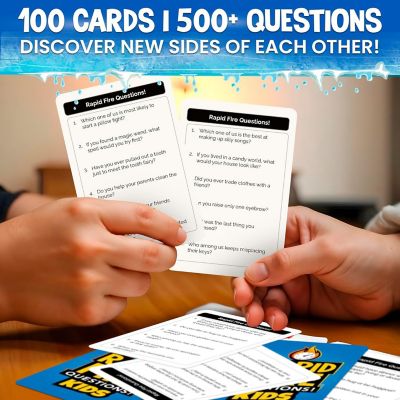 QUOKKA Kids Conversation Cards Game - Break Ice Game for Kids and Families - Icebreaker Cards with 500+ Questions - Family Game for Kid 8-12 I Travel Version Image 1