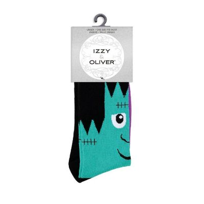 Quotes by Izzy and Oliver Halloween Cotton Frank Frankenstein Socks 1 Pair Image 1