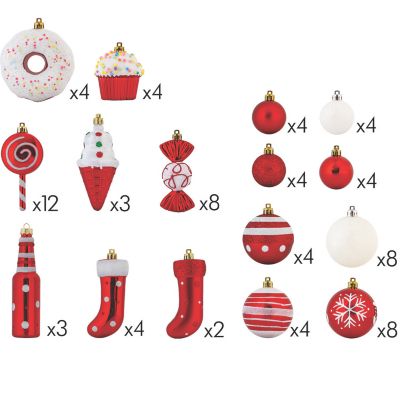 R N' D Toys Candycane Ornament Set  - 82 Piece Set Image 3