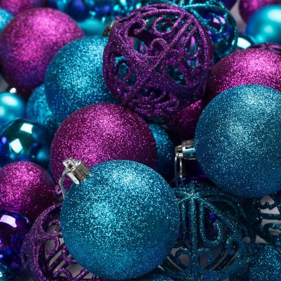 R N' D Toys Purple And Blue Christmas Ornament Balls 100 Pieces Image 1