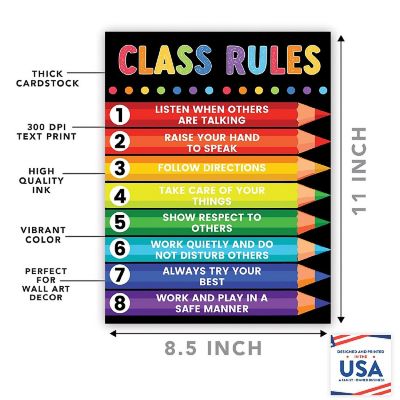 Rainbow 8 Classroom Rules 8.5x11in 1Pk Image 1