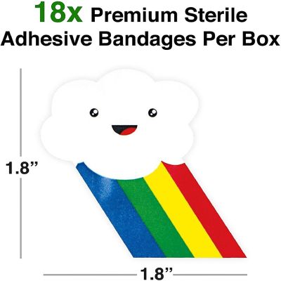 Rainbow Bandages  Set of 18 Individually Wrapped Self Adhesive Bandages Image 1