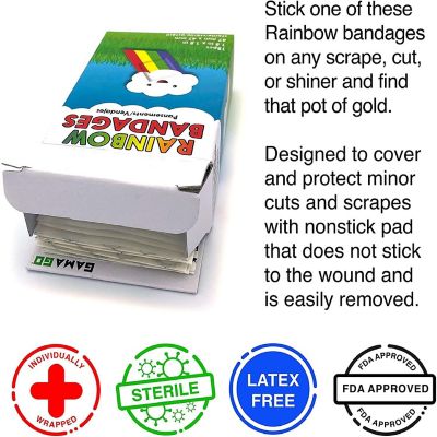 Rainbow Bandages  Set of 18 Individually Wrapped Self Adhesive Bandages Image 2