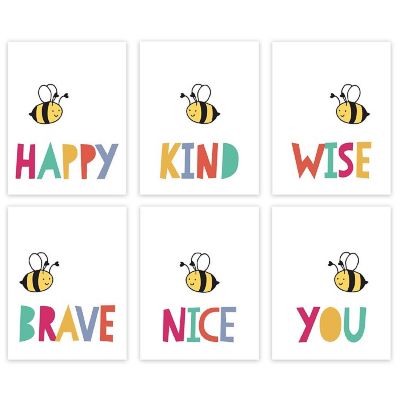 Rainbow Bee Kind Quote 6Pk 8.5x11in Image 1