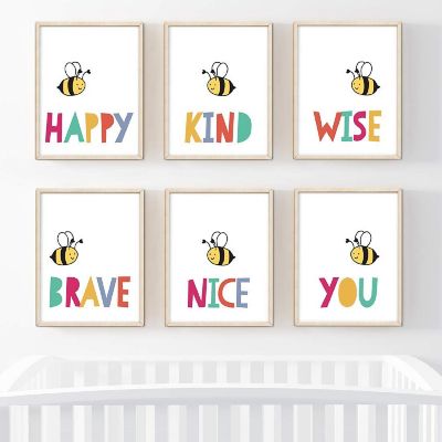 Rainbow Bee Kind Quote 6Pk 8.5x11in Image 1