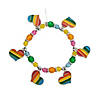 Rainbow Colors Beaded Charm Bracelet Craft Kit - Makes 12 Image 1