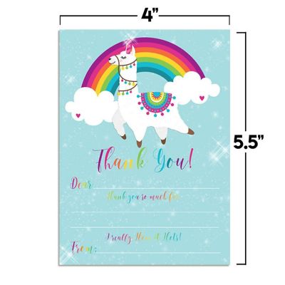Rainbow Llama Thank You 20pc. by AmandaCreation Image 2