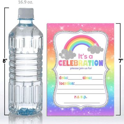 Rainbow Sparkle Birthday Invitations 40pcs. by AmandaCreation Image 1