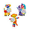 Rainbow Stuffed Zoo Animals Valentine Exchanges with Card for 12 Image 1