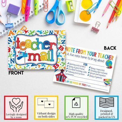 Rainbow Teacher Mail for Students by AmandaCreation 30ct Image 2