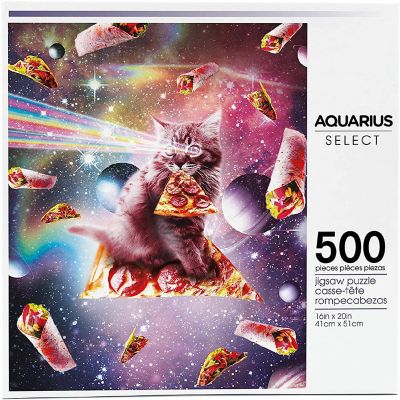 Random Galaxy Pizza Cat 500 Piece Jigsaw Puzzle Image 1