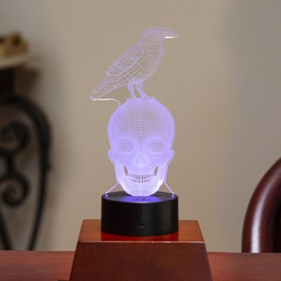 Raven on Skull 3D LED Light Image 1