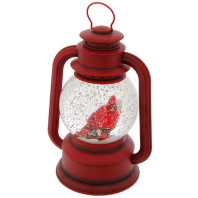 RAZ Imports 8&quot; Lighted Cardinal Water Globe, Red Battery-Operated Christmas Lamp Water Lantern Image 1