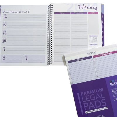 RE-FOCUS THE CREATIVE OFFICE, 2024 Calendar, Monthly and Weekly Views with To-Do List / Purple Image 3