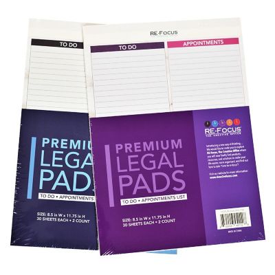 RE-FOCUS THE CREATIVE OFFICE, Professional To do and Appointment list pad, Legal size, 2 pack, 30 sheets each / Purple Image 2