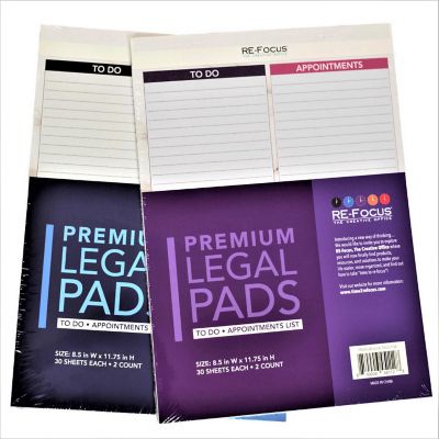 RE-FOCUS THE CREATIVE OFFICE, Professional To do and Appointment list pad, Legal size, 2 pack, 30 sheets each / Purple Image 3