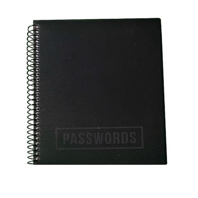 RE-FOCUS THE CREATIVE OFFICE, Small/Mini Password Book, Alphabetical Tabs, Spiral Binding / Black Image 1