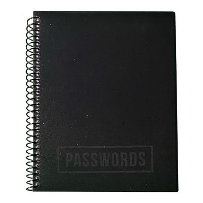 RE-FOCUS THE CREATIVE OFFICE, Small/Mini Password Book, Alphabetical Tabs, Spiral Binding / Black Image 1