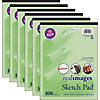 Real Images Sketch Pad, Standard Weight, 9" Proper 12", 100 Sheets, Pack of 6 Image 1